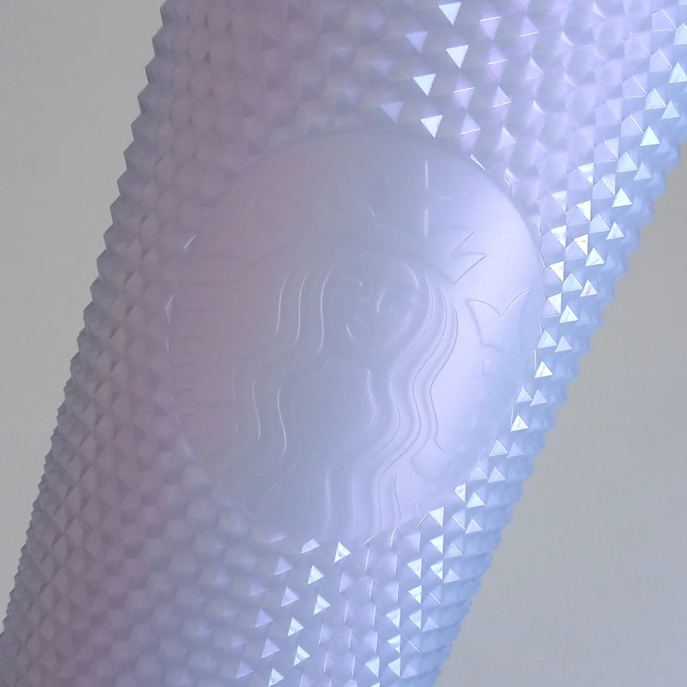 Starbucks Lavender Lilac Bling Studded 24oz Cold Cup Tumbler with Lid & Straw